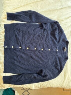 Quince Navy Cashmere Cardigan Large